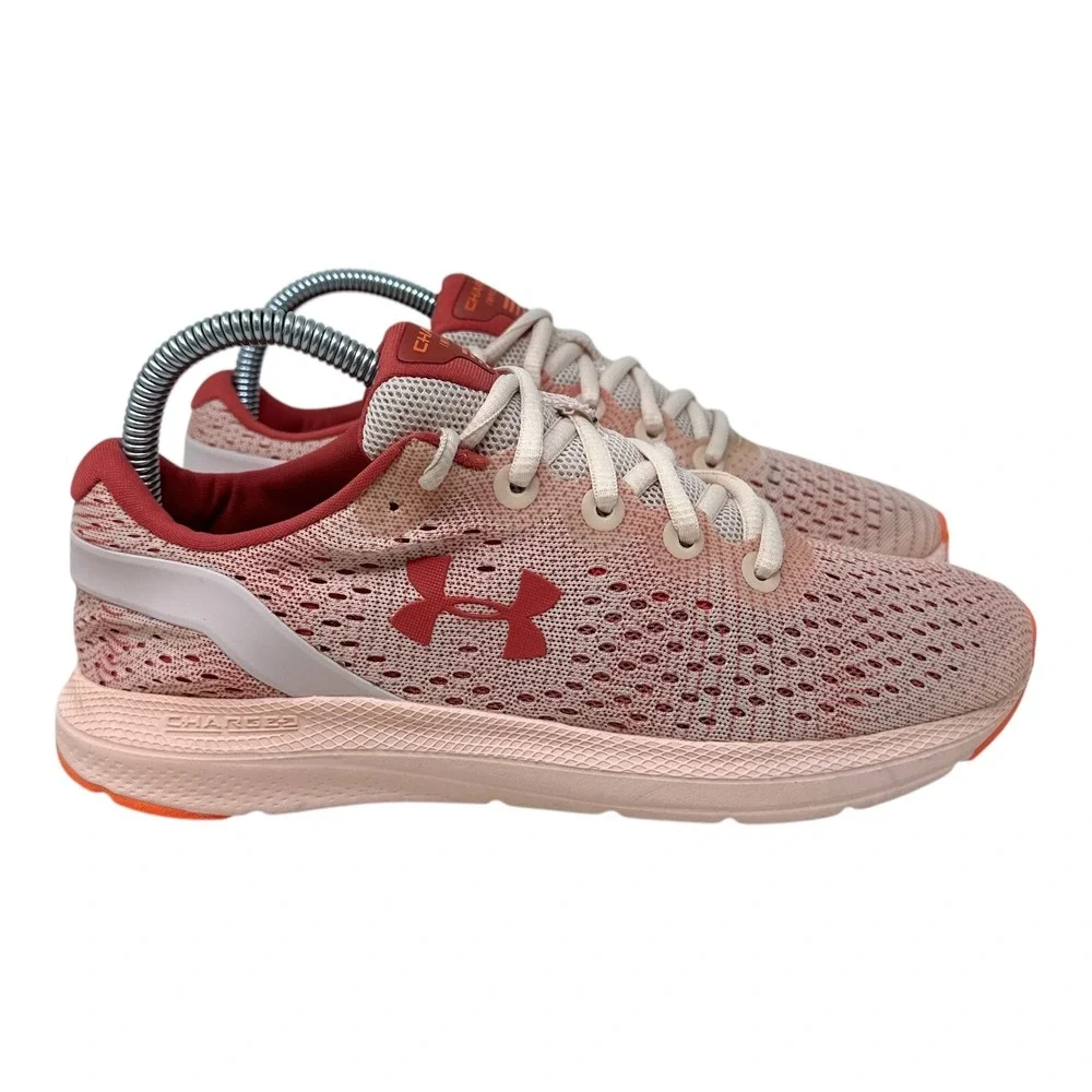 Under Armour Charged Impulse Women 7.5 Pink Orange Running Shoes 3022572-800